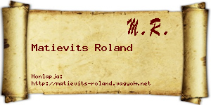 Matievits Roland névjegykártya